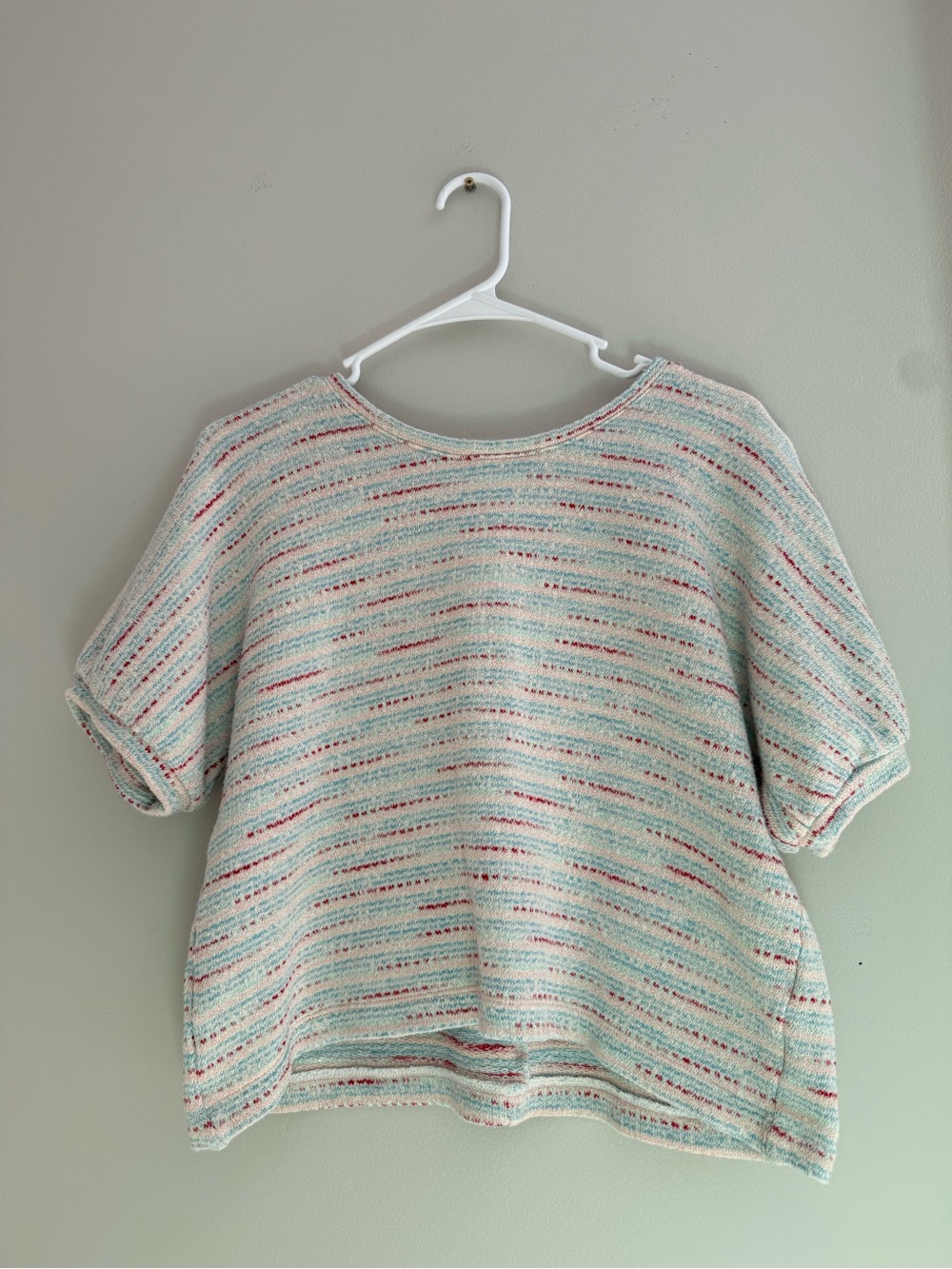 Madewell Mint Stripe Knit Short-Sleeve Top